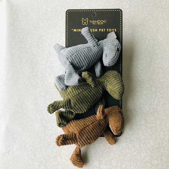 NANDOG PET GEAR Mini Plush  Set of 3 Squeaky Stuffed Dog Pet Toy - Picture 4 of 4